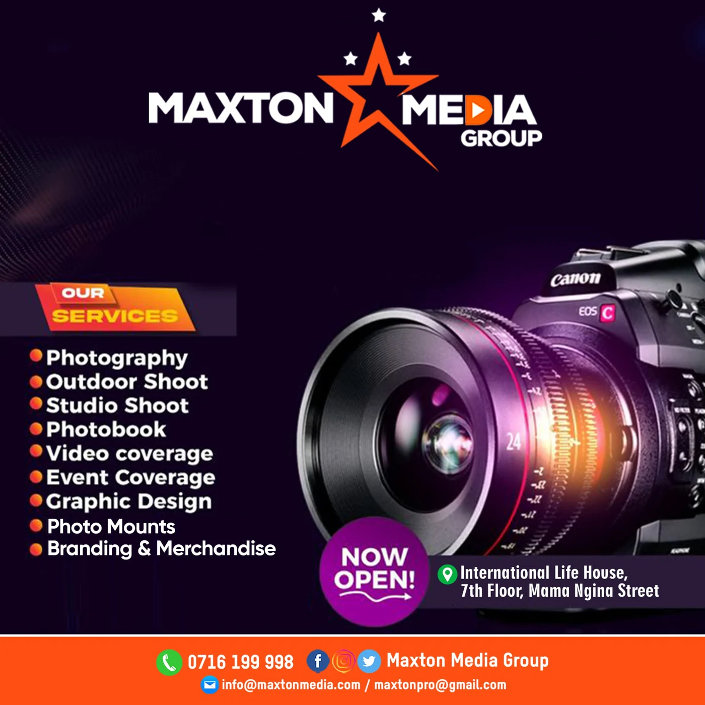 Maxton Media photography and video services poster